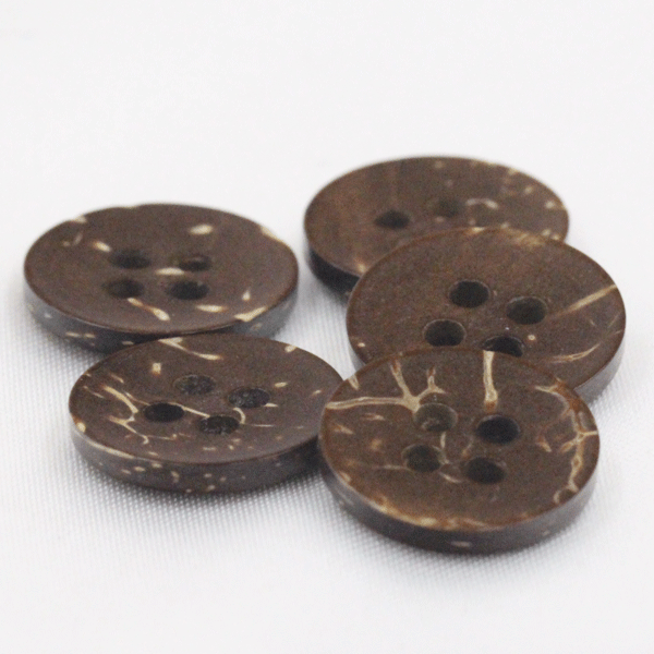 ボタン ヤシボタン ボタン 木ボタン ウッドボタン 表四つ穴 皿型 13mm 10個入 天然素材 ヤシ釦 木で出来たボタン 手作り 手芸 釦付け替えにアロハシャツにも