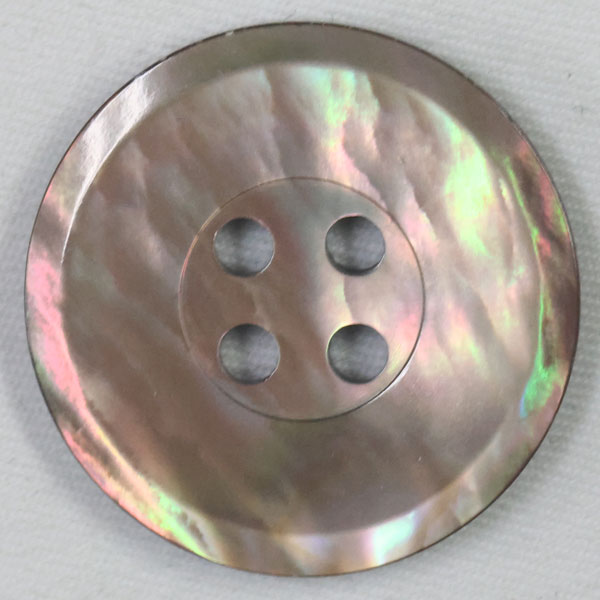 ボタン 貝ボタン シェルボタン 茶蝶貝 天然貝 20mm 1個入 エッジをカットした高級タイプ シャツからスーツまでオールマイティの 四つ穴ボタン 茶蝶貝を使った天然貝釦 手作り 手芸 釦付け替え に