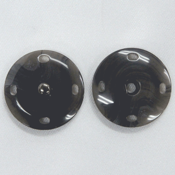 ボタン スナップボタン 水牛調 25mm 1セット U07 灰色 グレー プラスチックスナップ ボタン 手芸 通販