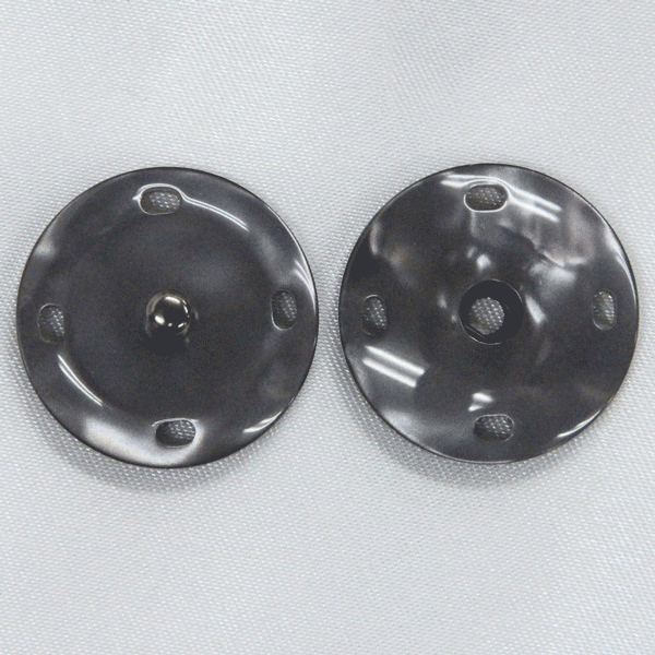 ボタン スナップボタン 貝調 21mm 20mm 代用 1セット 09 黒 ブラック プラスチックスナップ ボタン 手芸 通販のサムネイル