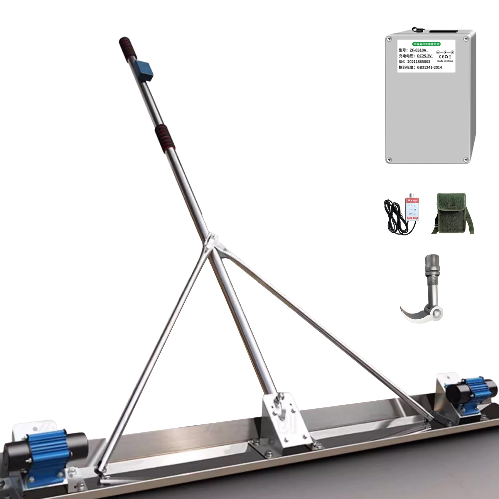 土間仕上げツール 電動スクリード 200W二重モーター 高周波振動 1.5m コンクリート仕上作業 ステンレス鋼 トップコート仕上作業 携帯用 簡単 便利 省力...