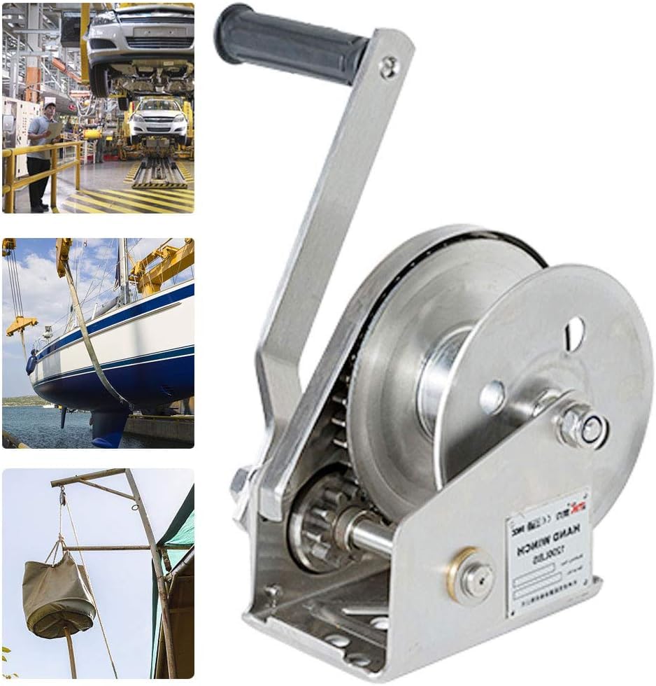 ハンドウインチミニ、ケーブルとブレーキ付きハンドウインチ、倉庫ドックの貨物の持ち上げまたは牽引用..