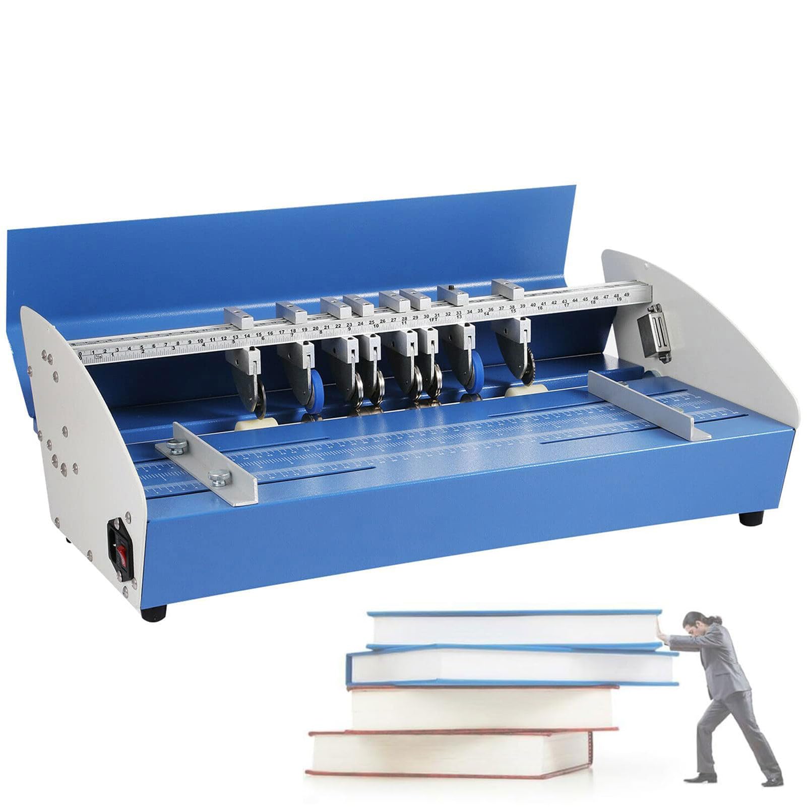 3-in-1 電動折り目付け機、折り目付け機穿孔機、紙折り目付けミシン目、520mm 紙折り目付け機スコアラ..