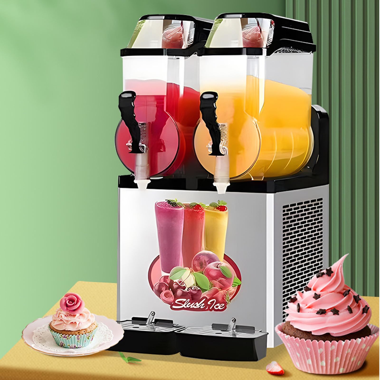スラッシーマシン 業務用 融雪・ジュース 2in1 商用アイススラッシュマシン フローズンドリンクスラッシュマシンフローズン飲料マルガリータ製造機 ビッグタンクマルガリータ 冷凍ドリンク製造機 省エネ温度制御 商業飲料機器 12L black