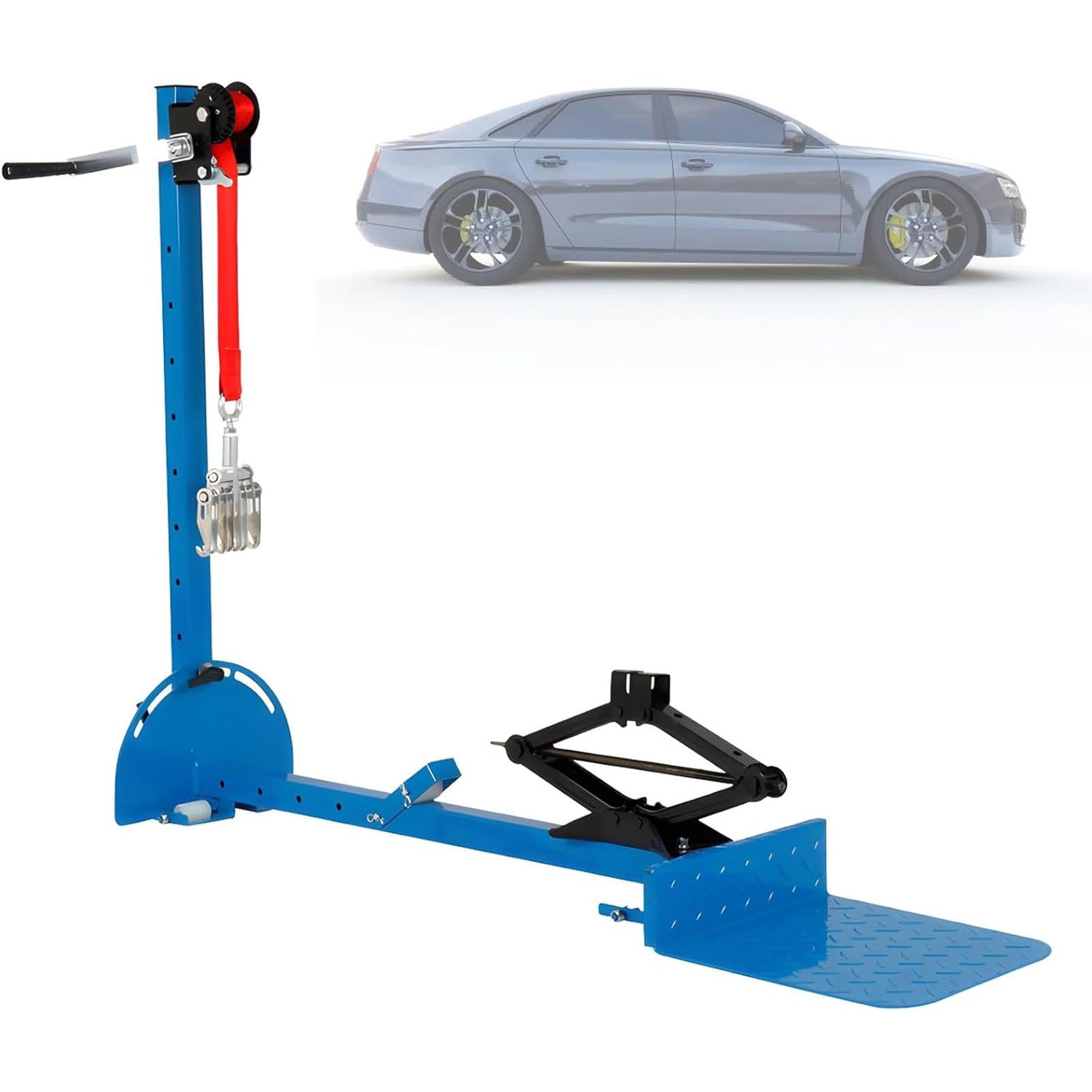 車板金へこみプーラー、3 in 1 車体修理へこみ除去ツール、120°方向調整可能、車フレームプーラー、引っ張り力600kg、ドアアンダーカット、ホイールアーチ、車体用
