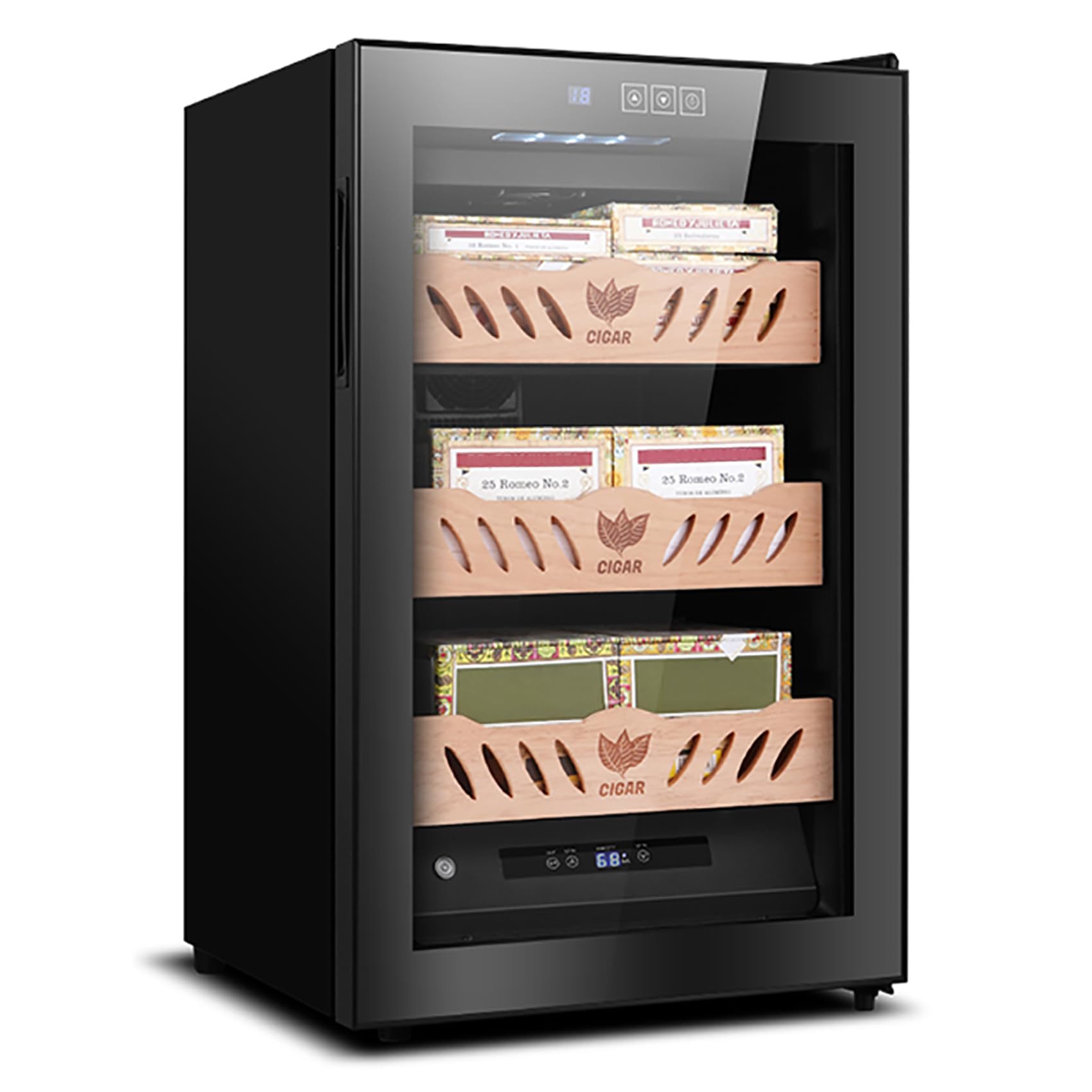 シガーキャビネット 葉巻ケース ヒュミドール 一定の温度と湿度 冷蔵庫 保湿 シガレットケース 湿度調..