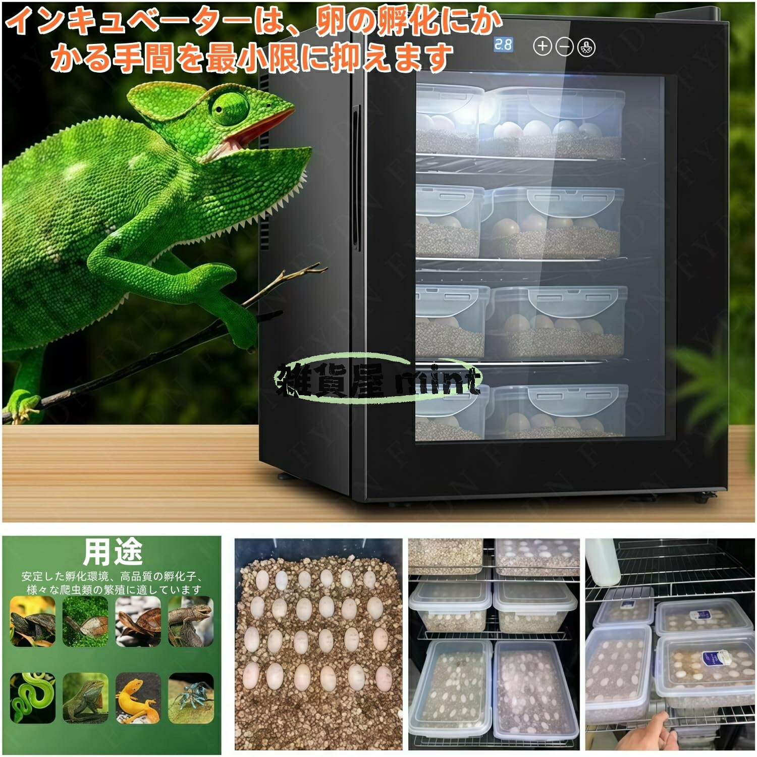 爬虫類インキュベーター 飼育ボックス 孵卵器 ...の紹介画像2