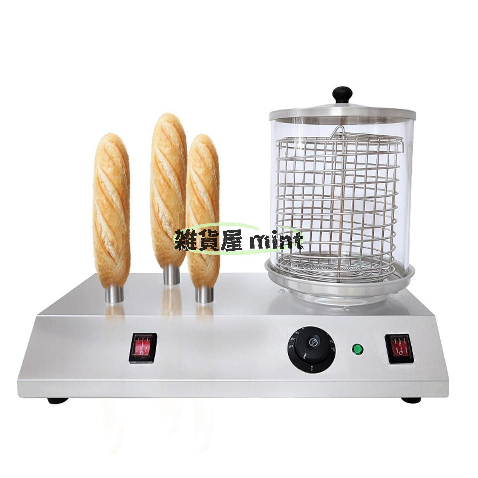 Rakuten - Hot dogマシン ソーセージ焙煎機 ホットドッグマシン hot dog warmer ソーセージロースト ホットドッグ焙煎機 110v (3本ソーセージ)