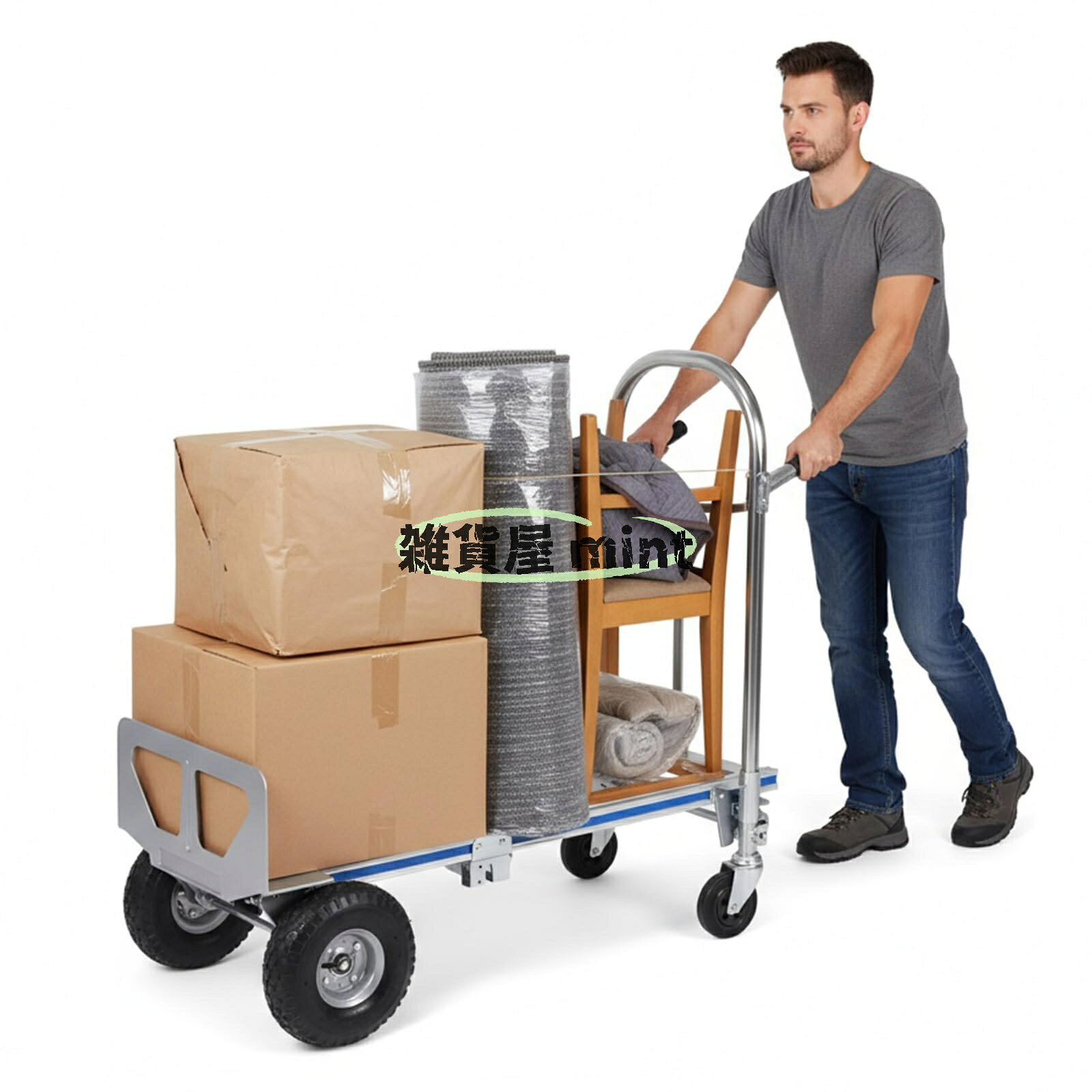 Rakuten - 折りたたみ台車 3WAY ハンドトラック キャリーカート アルミ台車 耐荷重250kg 階段対応 三輪キャリー 四輪平台車 軽量 コンパクト 業務用 引越し 物流 倉庫 ショッピング対応