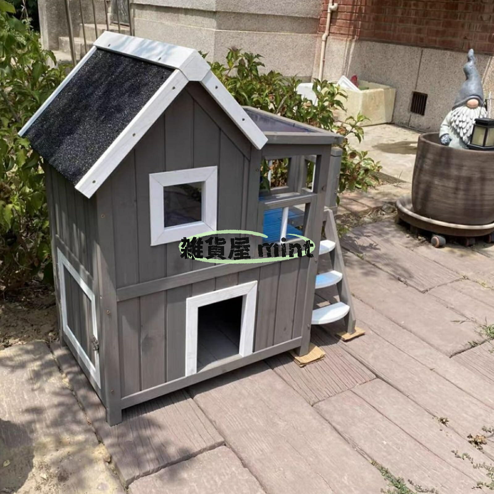 Rakuten - 野外猫ハウス 外猫ハウス 猫小屋 屋外 猫 ハウス 屋外 猫ハウス 屋外用 猫の家 猫 家 猫ハウス 猫 ハウス ペットハウス 小屋 猫 小屋 猫小屋防水防雨室外実木小屋豪華2階建て別荘猫屋敷放浪猫専用猫屋敷(ダークグレー)