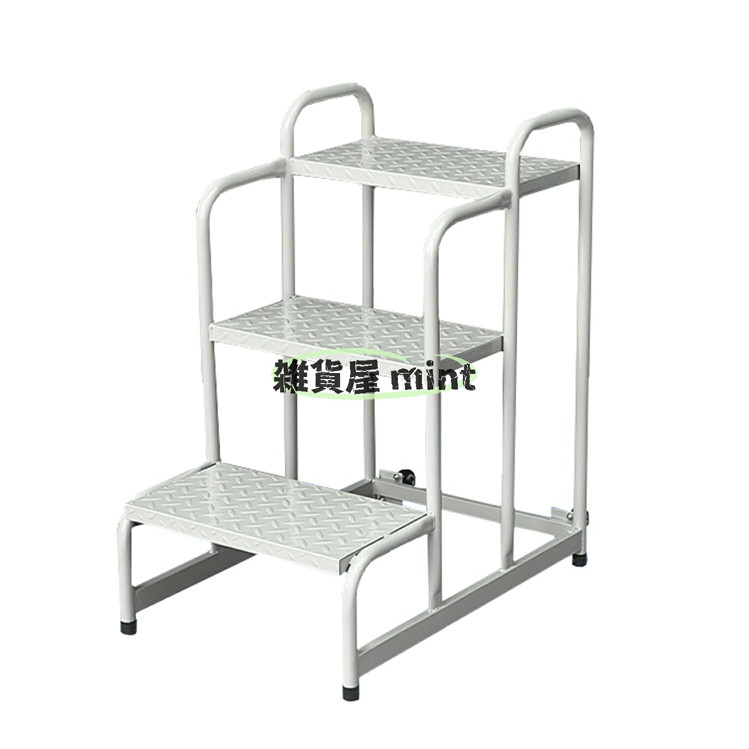 Rakuten - 作業 踏み台 車輪付き 2/3/4段はしご 工業用および倉庫用階段 冷間圧延鋼 耐荷重400kg/層 完成品 組み立て不要 高所作業台 作業踏み台 梯子 移動式踏み台 足場台 落下防止柵 作業用階段 倉庫 スーパー 工場 図書館用 3段/ガードレールなし