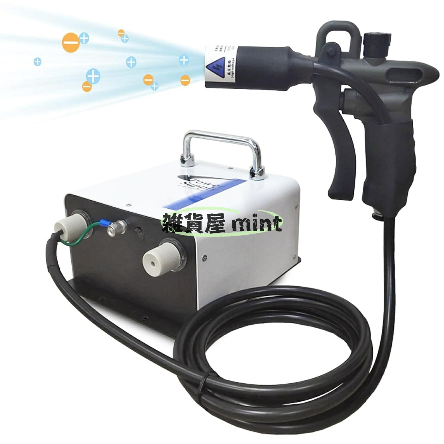 &nbsp;· 【静電気と付着したホコリをまとめて除去】静電気によって製品表面にホコリが付着すると 品質管理や仕上がりに影響することがあります。本製品はイオンエアーガン方式を採用し イオンを含む圧縮空気を吹き付けることで対象物の除電と付着物の吹き払いをサポートします。電子部品や樹脂製品などの静電気対策に便利です。· 【10KV高圧イオン発生器と調整可能な空気圧】出力電圧10KV 消費電力70Wのイオン発生器を搭載。使用空気圧は0.4～0.8MPaに対応し 空気吐出量は40L/min以上です。作業対象や用途に応じて圧縮空気を調整でき 工業現場での局所的な除電や除塵作業を効率よく進められます。· 【銅製トランスとタングステン製イオン針】トランスには銅製部品を採用し イオン針にはタングステン鋼製の電極を2本搭載しています。ガン本体は軽量なテフロン素材を使用し 扱いやすさに配慮しました。電極の状態を定期的に確認し 安定した除電作業にお役立てください。· 【金属製ケースと安全対策を備えた設計】高圧発生器にはアイボリー色の焼付塗装を施した金属ケースを採用。接地端子とヒューズを備え 電気的な異常への対策に配慮しています。高電圧を使用する機器のため 必ず適切に接地し 電源を切ってから点検やメンテナンスを行ってください。· 【電子組立や印刷および塗装工程に対応】電子機器の組立 印刷設備 塗装装置 自動搬送ライン 樹脂部品や金属部品の表面処理工程など 幅広い工業用途に活用できます。エアコンプレッサーとの接続が必要で 外径8mmのエアホースに対応します。使用前に供給空気圧と電源仕様を確認し 取扱説明書に従ってご使用ください。品質サービス:1、 当社の製品に問題がある場合は、お気軽にお問い合わせください。2、輸送中に多少の衝撃が加わる可能性がございます。万が一不具合や破損などがございましたら、部品の再送など対応させていただきますので、お気軽にご連絡くださいませ。3、商品が多いため、発送時に説明書をお送りし忘れることがございます。万が一、説明書が届いていない場合や、商品組み立てに関してご不明点がございましたら、お手数ですがご連絡いただけますようお願い申し上げます。電子版の説明書を再送させていただきますので、どうぞご安心ください。お客様にはご理解いただきますようお願い申し上げます。お客様のご支援が、私たちの励みとなっております。&nbsp;· 【静電気と付着したホコリをまとめて除去】静電気によって製品表面にホコリが付着すると 品質管理や仕上がりに影響することがあります。本製品はイオンエアーガン方式を採用し イオンを含む圧縮空気を吹き付けることで対象物の除電と付着物の吹き払いをサポートします。電子部品や樹脂製品などの静電気対策に便利です。· 【10KV高圧イオン発生器と調整可能な空気圧】出力電圧10KV 消費電力70Wのイオン発生器を搭載。使用空気圧は0.4～0.8MPaに対応し 空気吐出量は40L/min以上です。作業対象や用途に応じて圧縮空気を調整でき 工業現場での局所的な除電や除塵作業を効率よく進められます。· 【銅製トランスとタングステン製イオン針】トランスには銅製部品を採用し イオン針にはタングステン鋼製の電極を2本搭載しています。ガン本体は軽量なテフロン素材を使用し 扱いやすさに配慮しました。電極の状態を定期的に確認し 安定した除電作業にお役立てください。· 【金属製ケースと安全対策を備えた設計】高圧発生器にはアイボリー色の焼付塗装を施した金属ケースを採用。接地端子とヒューズを備え 電気的な異常への対策に配慮しています。高電圧を使用する機器のため 必ず適切に接地し 電源を切ってから点検やメンテナンスを行ってください。· 【電子組立や印刷および塗装工程に対応】電子機器の組立 印刷設備 塗装装置 自動搬送ライン 樹脂部品や金属部品の表面処理工程など 幅広い工業用途に活用できます。エアコンプレッサーとの接続が必要で 外径8mmのエアホースに対応します。使用前に供給空気圧と電源仕様を確認し 取扱説明書に従ってご使用ください。品質サービス:1、 当社の製品に問題がある場合は、お気軽にお問い合わせください。2、輸送中に多少の衝撃が加わる可能性がございます。万が一不具合や破損などがございましたら、部品の再送など対応させていただきますので、お気軽にご連絡くださいませ。3、商品が多いため、発送時に説明書をお送りし忘れることがございます。万が一、説明書が届いていない場合や、商品組み立てに関してご不明点がございましたら、お手数ですがご連絡いただけますようお願い申し上げます。電子版の説明書を再送させていただきますので、どうぞご安心ください。お客様にはご理解いただきますようお願い申し上げます。お客様のご支援が、私たちの励みとなっております。