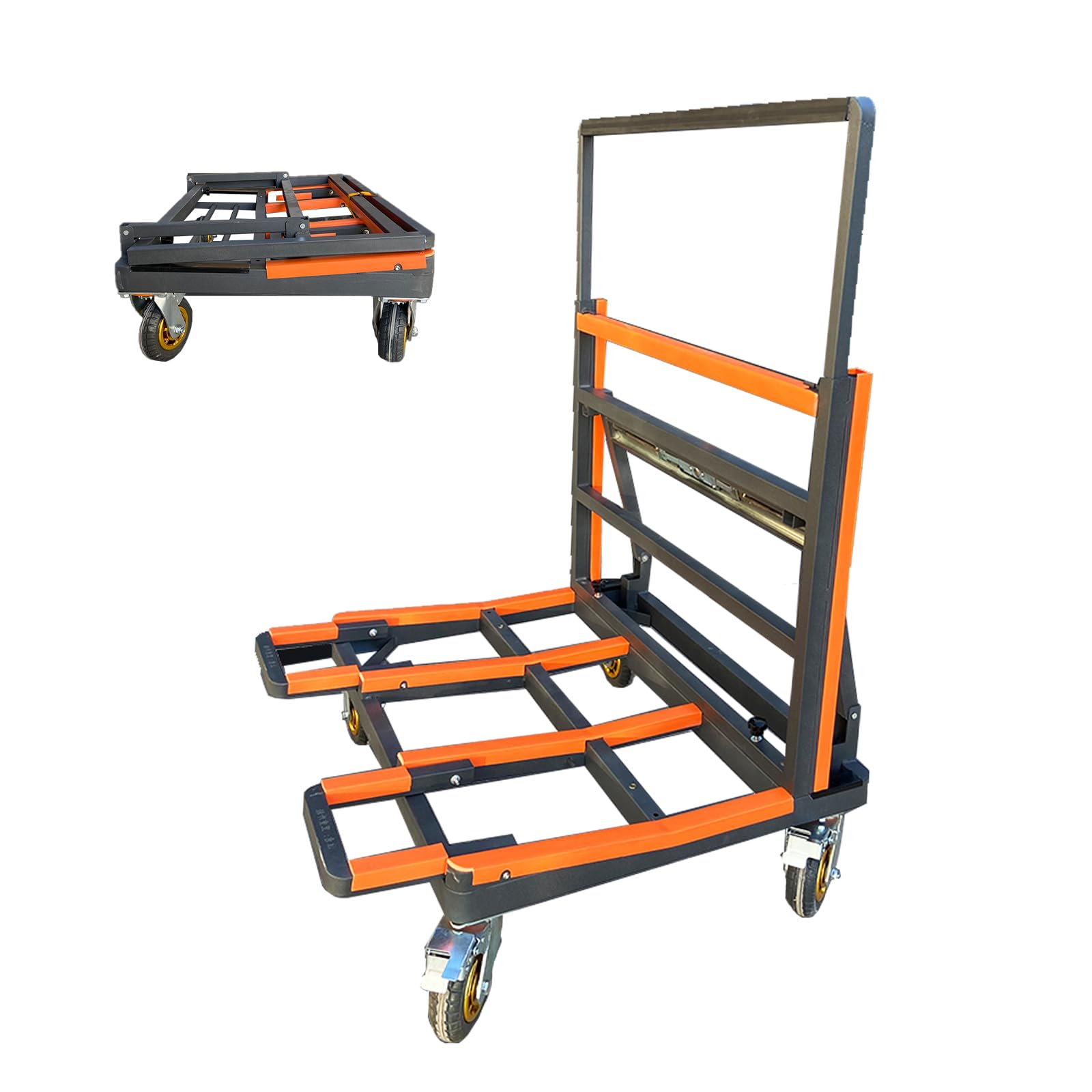 運搬台車 ボード台車 耐荷重400kg 折りたたみ 調整可能な 荷台車 キャリーカート台車板運搬車 長尺物台車 輸送 ガラス 建設現場 建物 業務用 4輪 6インチ サイレントホイール アップグレード