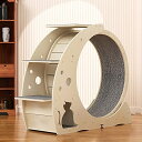 猫のランニングホイール、猫のエクササイズホイール、猫のおもちゃ、ランニング、スピニング、スクラッチの楽しみ、インタラクティブな無垢材のスクラッチャーペットのおも...