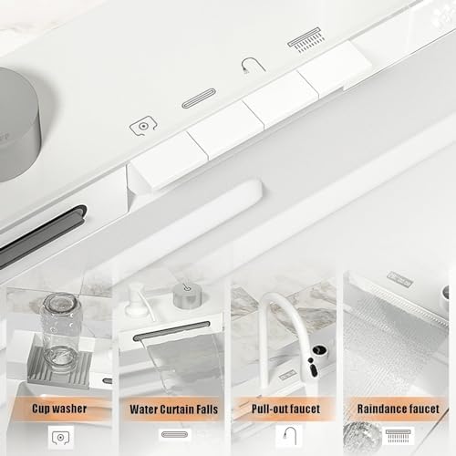 多機能シンク、スマートデジタルディスプレイキッチンシンク、ワンピース蛇口付き...