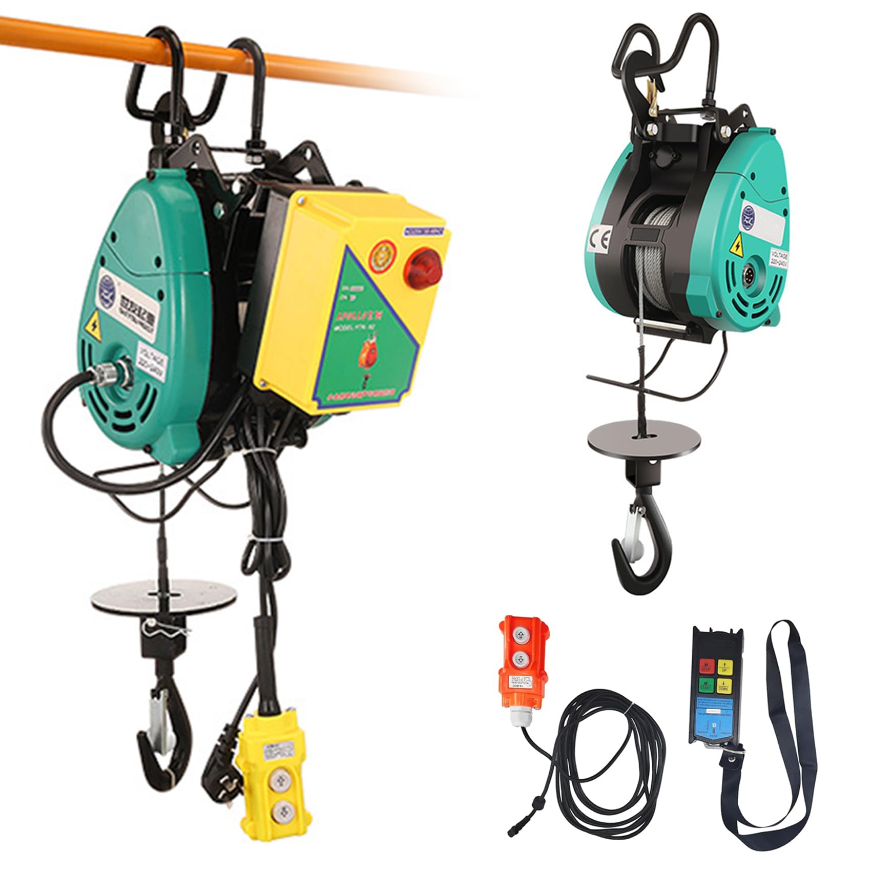 『ポイント3倍!新年限定!』電動ウインチ 電動ホイスト 100V ウインチ 小型クレーン 携帯型 巻き上げ機 ..