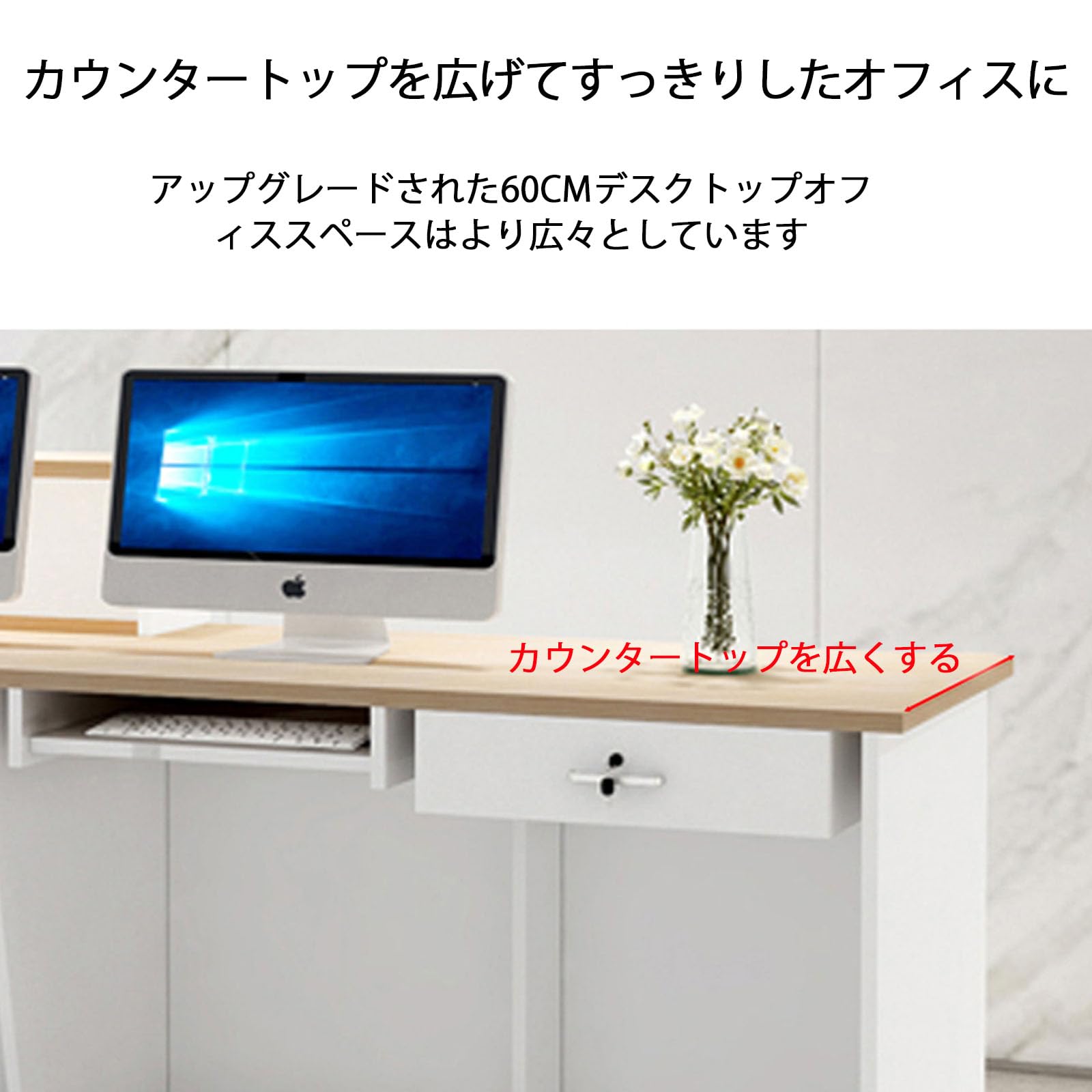 レジ カウンター テーブル バー 受付カウンター レジ係カウンタ おしゃれ バーカウンター 受付台 受付デスク ビューティサロン 理髪店 衣料品店 婦人服店 120x60x100cm A-右側 [2]