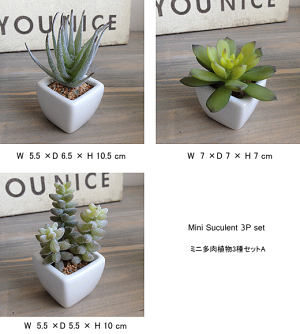消臭ミニ多肉植物3種セットA造花インテリア光触媒CT触媒観葉植物10P05Dec15
