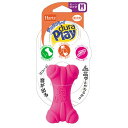 【タイムSALE ポイント5倍】 (まとめ)ハーツ デュラプレイ ボーン M ネオンピンク【×5セット】 (犬用玩具)