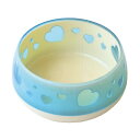 【ポイント11倍! 6/1ワンダフルデー】 (まとめ) おいしく見えるワン食器 S ブルーハート (ペット用品) (×2セット)