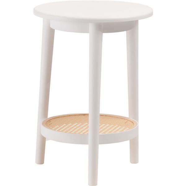 【11/30は..ポイント8倍！】 サイドテーブル 約幅36cm ホワイト 棚付き ディスプレイ棚 リビング インテリア家具 生活家具 組立式