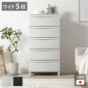 【P14倍!9/15限定】 シンプルデザインチェスト ワイド5段 脚タイプ ミルクティーベージュ 引き出し 収納 モダン 組立品(代引不可)
