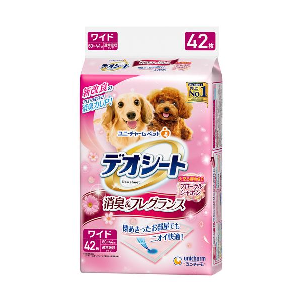 【2/15 ポイント5倍セール】 ユニ・チャーム デオシート消臭＆フレグランス フローラルシャボンの香り ワイド 1パック（42枚）