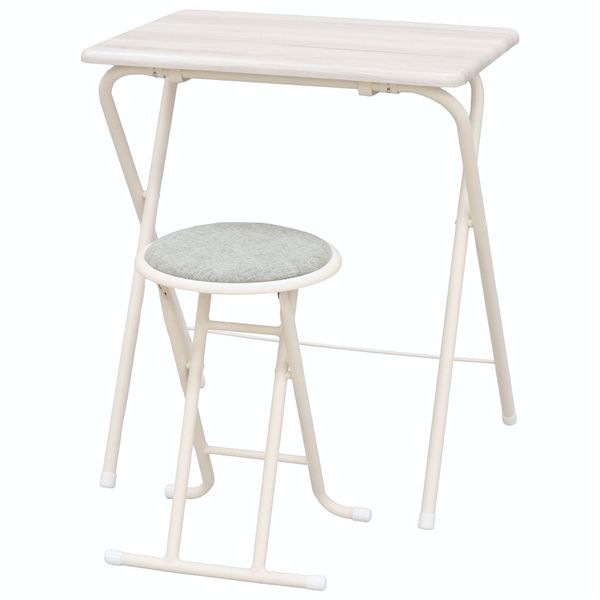 【11/30は..ポイント8倍！】 折畳テーブル・チェアセット グレー×ホワイト