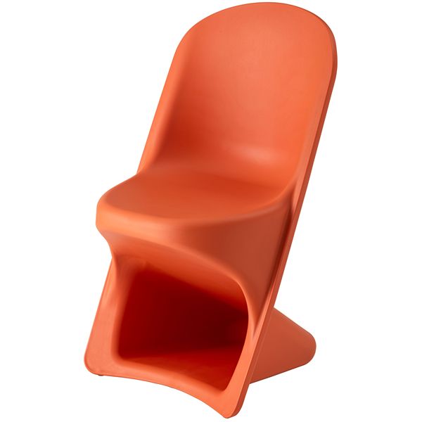 チェア 約W52×D54×H87×SH46cm オレンジ スタッキング可 完成品