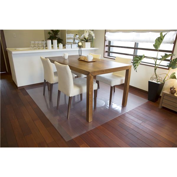 【ポイント★5倍+買いまわり】 フロアマット 連結タイプ 約270cm×300cm (90×300 3枚) 日本製 密着性軽減 アキレス NEO 抗菌SIAA 透明 ダイニング 保護マット【代引不可】