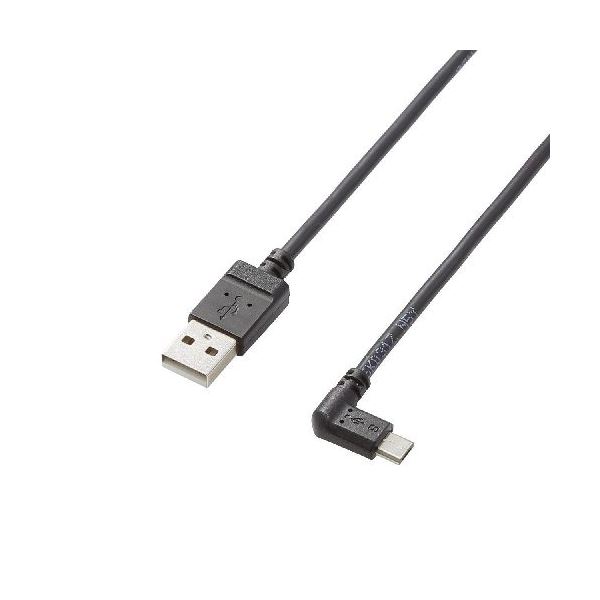 (まとめ)エレコム micro-USBケーブル(L字左側接続タイプ) TB-AMBXL2U12BK【×5セット】