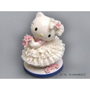 【ポイント★5倍＆スーパーSALE】 HeLLo Kitty ハローキティ レースドール/陶製人形 【ホワイト】 磁器 高さ14×ベース径11cm 日本製【代引不可】