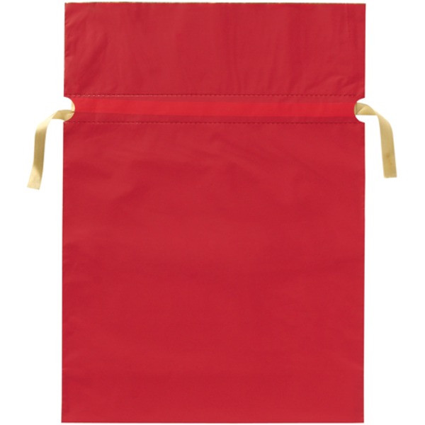【ポイント5倍！】 (業務用20セット) カクケイ 梨地リボン付き巾着袋 赤 L 20枚FK2402