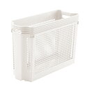 収納ケース 収納かご スリム 深型 幅19×奥行49.4×高さ34.3cm ホワイト スタッキング スタックカーゴ リビング キッチン