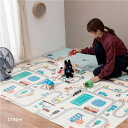 【タイムSALE ポイント5倍】 フロアマット 約118×176cm CT折 折りたたみ 撥水 軽量 リバーシブル 水拭き可 防音対策 クッションプレイマット ...