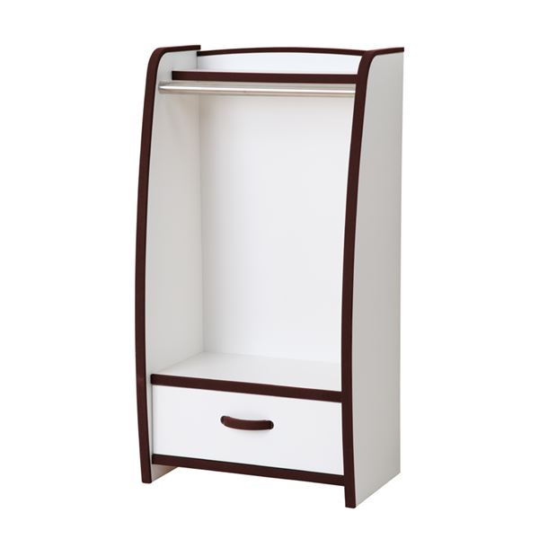 【P7倍!水曜定休Pアップ12/4 朝10時まで】 子供用 ハンガーラック/衣類収納 (幅48cm ブラウン) 日本製 高耐久 引き出し付き 知育家具 EVAキ...