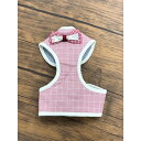 【タイムSALE ポイント5倍】 Pet Harness(ペットハーネス)リード付き S ピンク×スクエア