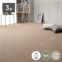 【タイムSALE ポイント5倍】 ラグ カーペット 江戸間3帖 約176×261cm ベージュ 防炎 抗菌 防臭 日本製 フリーカット ホットカーペット対応 絨...