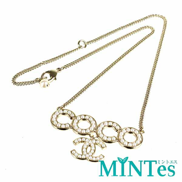 樂天商城 - Chanel シャネル ココマーク フェイクパール ネックレス ゴールド GP アクセサリー デイリー ワンポイント スタイリッシュ 【中古】