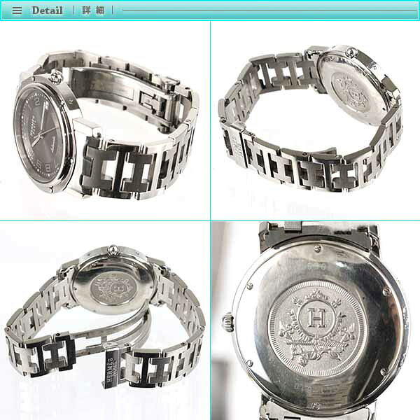 MINTesのHermes エルメス クリッパー デイト メンズ腕時計 CL1.810 オートマチック グレー シルバー SS スタイリッシュ デイリー 【中古】｜アングル3