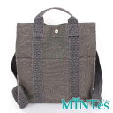 Hermes エルメス エールライン アド MM リュックサック グレー キャンバス 【中古】