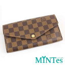 Louis Vuitton ルイヴィトン ダミエ ポルトフォイユ サラ 二つ折り長財布 N63209 エベヌ ダミエキャンバス ブラウン 茶色 【中古】