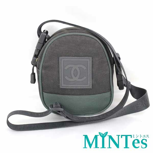 樂天商城 - Chanel シャネル スポーツライン ショルダーバッグ ブラック グリーン キャンバス デイリー スタイリッシュ 小ぶり 【中古】