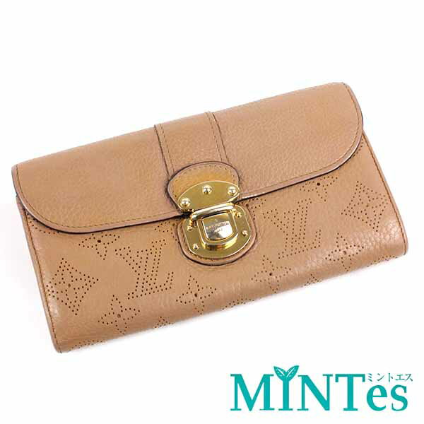 樂天商城 - Louis Vuitton ルイヴィトン マヒナ ポルトフォイユ イリス 二つ折り長財布 M58140 ブラウン ゴールド金具 マヒナレザー 財布 【中古】