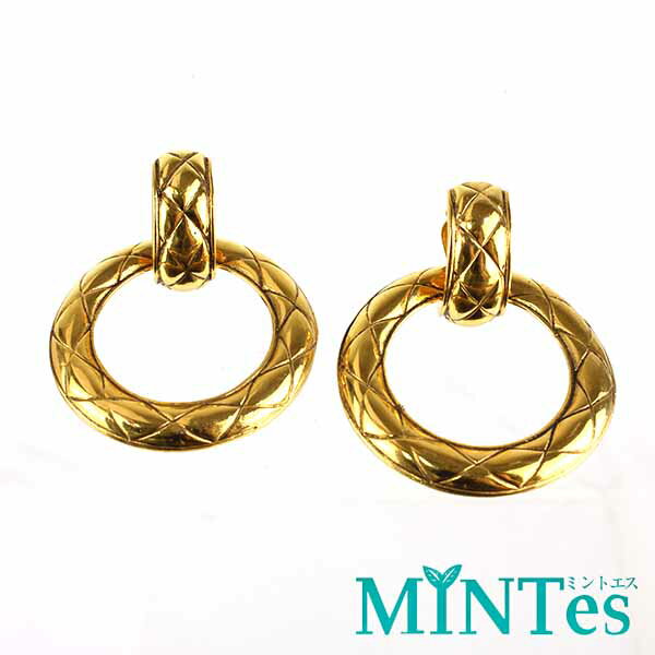 樂天商城 - Chanel シャネル マトラッセ フープ イヤリング ゴールド GP アクセサリー ワンポイント スタイリッシュ 人気 【中古】