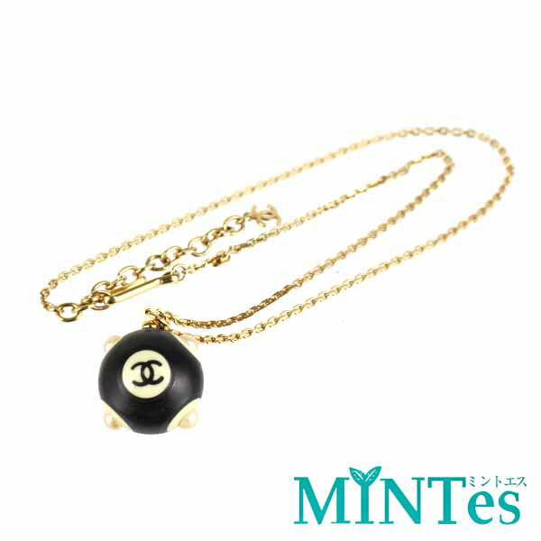 Rakuten - Chanel シャネル ココマーク ボール ネックレス ブラック ゴールド プラスチック メタル アクセサリー ワンポイント 【中古】