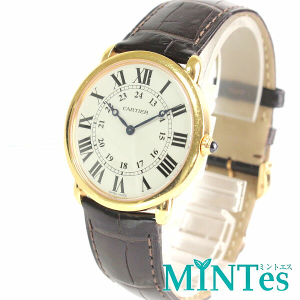 Cartier カルティエ ロンドルイLM メンズ腕時計 W6800251 手巻き ホワイト ゴール ...