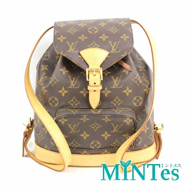 Louis Vuitton ルイヴィトン モノグラム モンスリ MM リュックサック M51136 ブラウン キャンバス デイリー 【中古】