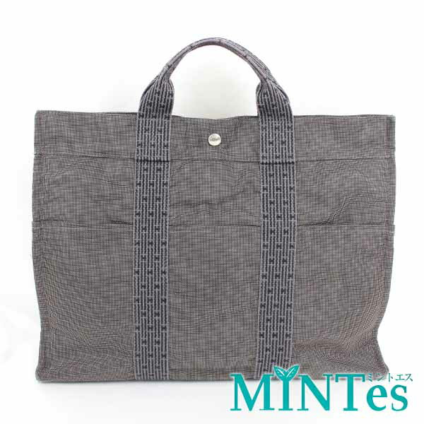 Hermes エルメス エールライン トート MM トートバッグ グレー キャンバス デイリー 通勤通学 シンプル ビジネス 【中古】