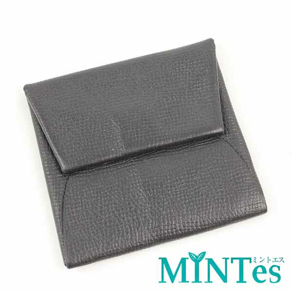 Hermes エルメス バスティア PM コインケース ブラック レザー 財布 小ぶり 小銭入れ 小物入れ 【中古】